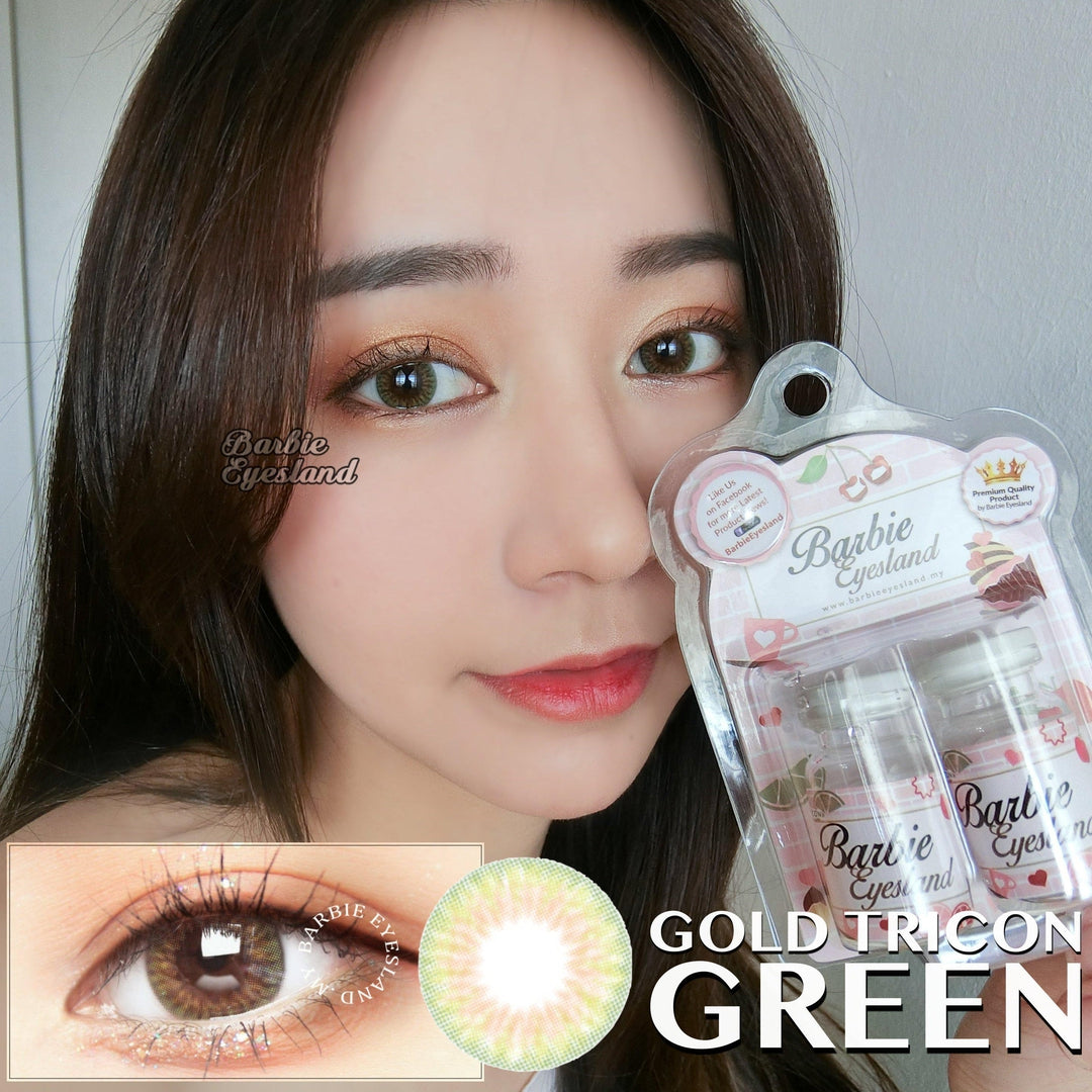 Gold Tricon Green 14mm (14.2mm)-Contact Lenses-B. Eyesland Contact lens